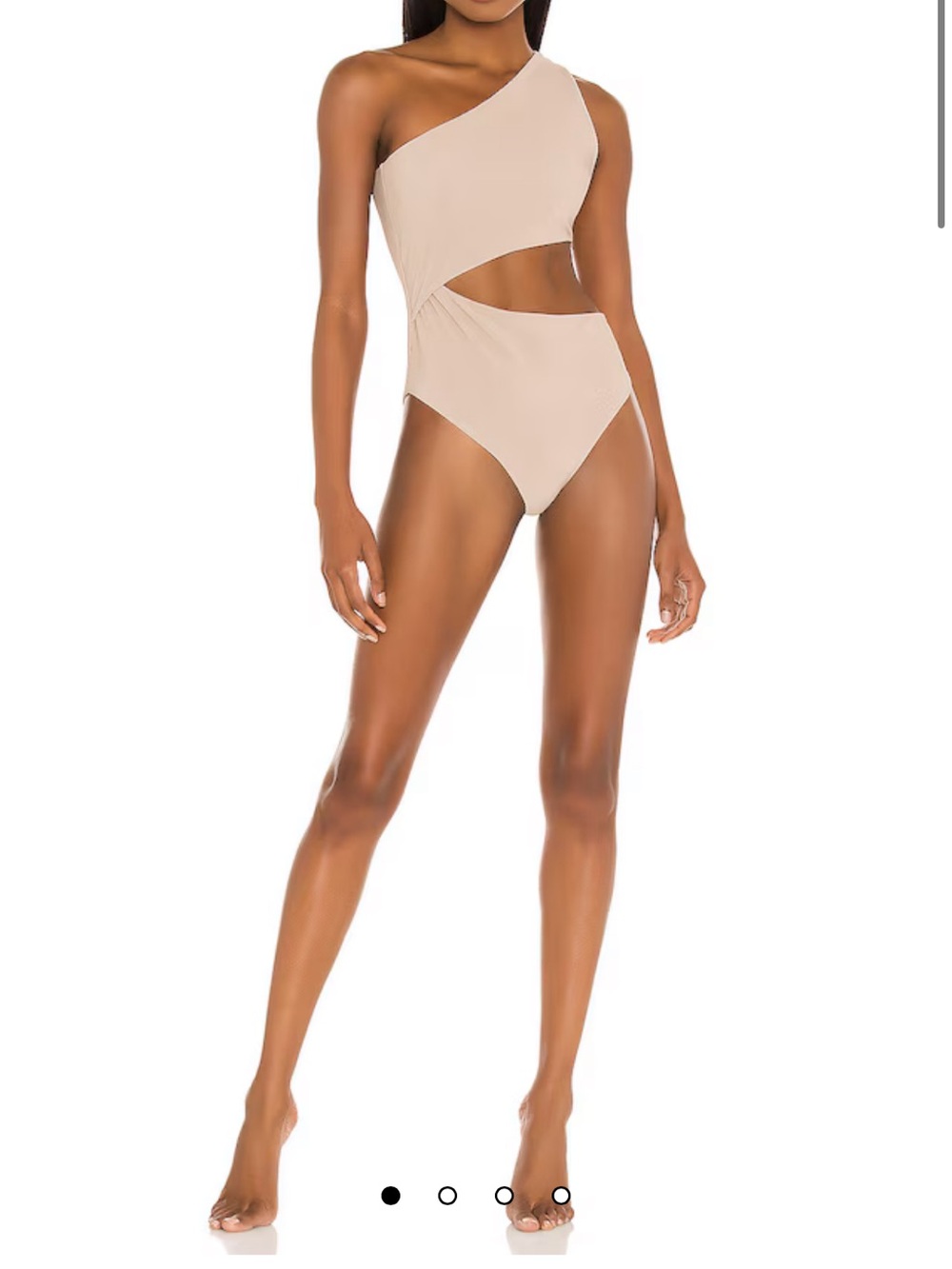 Beach Riot One-Shoulder Cutout One-Piece Swimsuit in Nude